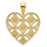 14k Fancy Cut-out Heart Pendant