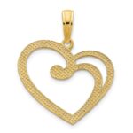 14k Fancy Open Heart Pendant - Image 4