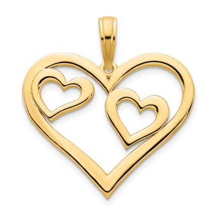 14k Heart in Heart Pendant
