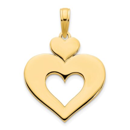 14k Cut-out Heart Pendant