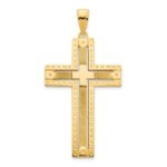 14k Fancy Sandblasted Cross Pendant