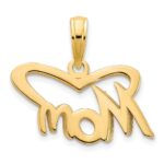 14k MOM Heart Pendant - Image 4