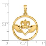 14k Claddagh Circle Pendant - Image 3
