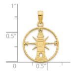 14k Lighthouse in Circle Charm - Image 3