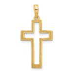 14k Polished Cut-out Cross Pendant - Image 3