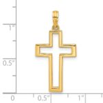 14k Polished Cut-out Cross Pendant - Image 4