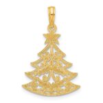 14k Polished Fancy Scrolled Christmas Tree Pendant - Image 3