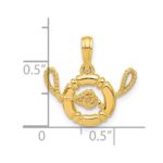 14k Polished Life Preserver with Rope Pendant - Image 4