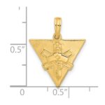 14K Polished Triangle Caduceus Charm - Image 3