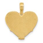 14K Polished and Brushed Fancy Scrolled Heart Charm - Image 4