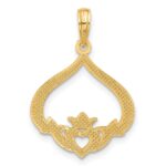 14k Polished Claddagh Pendant - Image 3