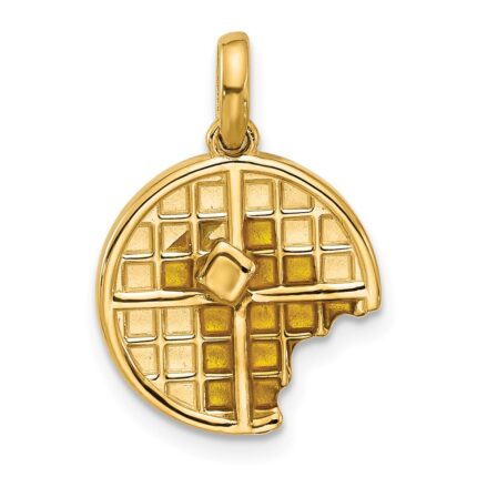 14k Fancy Epoxy Waffle With Bite Missing Charm