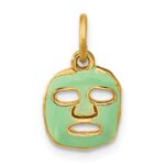 14k Green Enameled Fancy Face Mask Charm