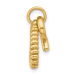 14k Beaded Necklace and Mini Enameled Ring Charm - Image 2