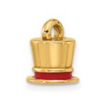 14k Fancy Red Enameled Top Hat Charm - Image 4