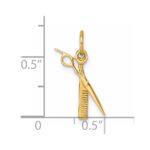 14k Fancy Comb and Scissors Pendant - Image 5