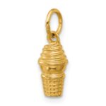 14k Swirl Ice Cream Cone Charm - Image 4