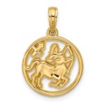 14k Polished Round Sagittarius Pendant