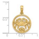 14K Polished Round Cancer Pendant - Image 4