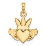 14K Polished Heart Crown Pendant - Image 3