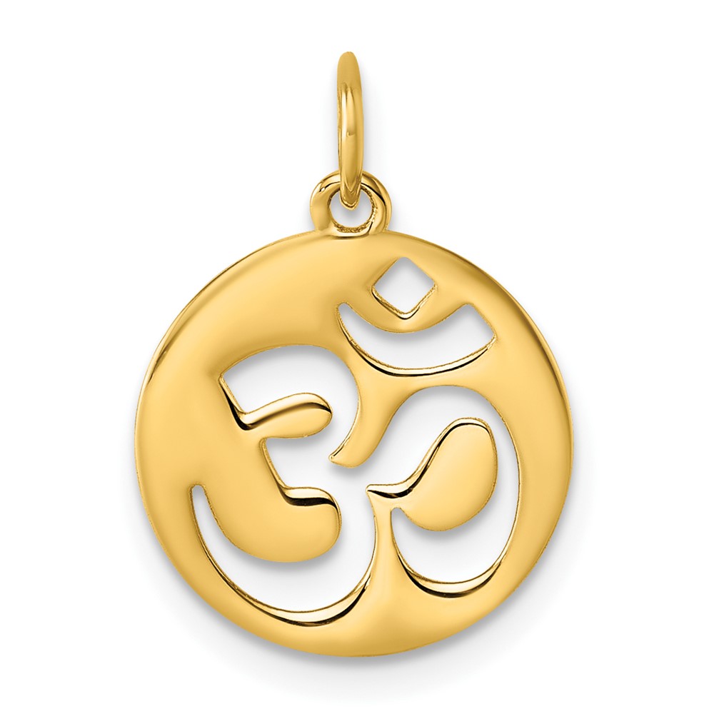 D5767.jpg 14K Polished Om Hinduism Symbol Pendant - Image 1