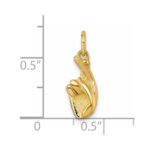 14K Polished Fingers Crossed Hand Pendant - Image 5