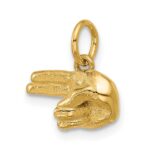 14K Polished 2-Finger Point Hand Pendant - Image 4