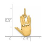 14K Polished Live Long and Prosper Hand Pendant - Image 5