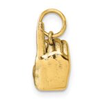 14K American Sign Language Alphabet Fingerspelling Sign D Pendant - Image 3