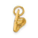 14K American Sign Language Alphabet Fingerspelling Sign I Pendant - Image 2