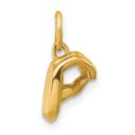 14K American Sign Language Alphabet Fingerspelling Sign O Pendant - Image 2