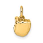 14K American Sign Language Alphabet Fingerspelling Sign T Pendant - Image 3