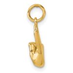 14K American Sign Language Alphabet Fingerspelling Sign V Pendant - Image 2