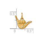 14K American Sign Language Alphabet Fingerspelling Sign Y Pendant - Image 5