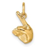 14K American Sign Language Alphabet Fingerspelling Sign Z Pendant