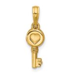 14K Polished Heart Key Pendant