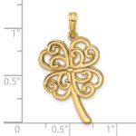 14K Polished Four Leaf Clover Pendant - Image 4
