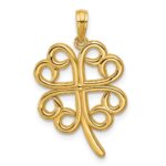 14K Polished Four Leaf Clover Pendant