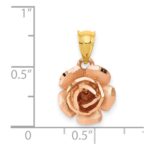 14k Two-tone Rose Charm - Image 4