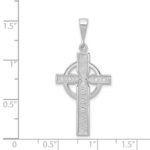 14k White Gold Celtic Cross Charm - Image 2
