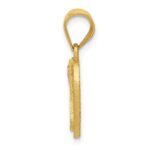 14k Two-Tone Heart Letter A  Initial Pendant - Image 2