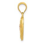 14k Two-Tone Heart Letter C  Initial Pendant - Image 2