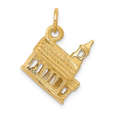 14k 3-D Church Building Charm