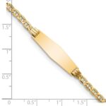 14k Polished Semi-Solid Chain/Solid Plate Anchor Link Soft Diamond Shape 25.5x7.8mm Plate 7 inch ID Bracelet - Image 3