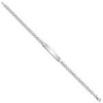 14k White Gold Polished Semi-Solid Chain/Solid Plate Anchor Link 26x5mm Plate 8 inch ID Bracelet - Image 2