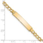 14k Polished Semi-Solid Chain/Solid Plate Curb Link 33x6.75mm Plate 7 inch ID Bracelet - Image 3