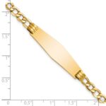 14k Polished Semi-Solid Chain/Solid Plate Cuban Link Soft Diamond Shape 34x10mm Plate 7 inch ID Bracelet - Image 3