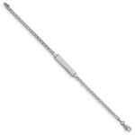 14k White Gold Polished Semi-Solid Chain/Solid Plate Anchor Link 20x4.5mm Plate 5.5 inch Baby/Child ID Bracelet - Image 2