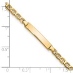 14k Polished Semi-Solid Chain/Solid Plate Anchor Link 22.5x4.5mm Plate 7 inch ID Bracelet - Image 3