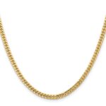14K 18 inch 3.5mm Solid Miami Cuban Link with Lobster Clasp Chain - Image 2